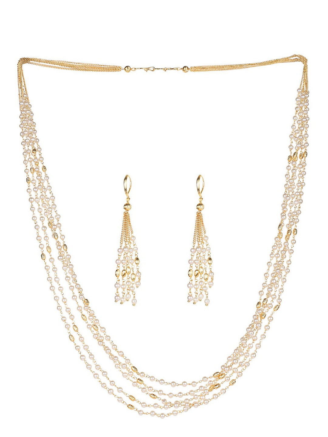 

MAD CLUB Gold-Plated Pearl Detailed Alloy Jewellery Set, White