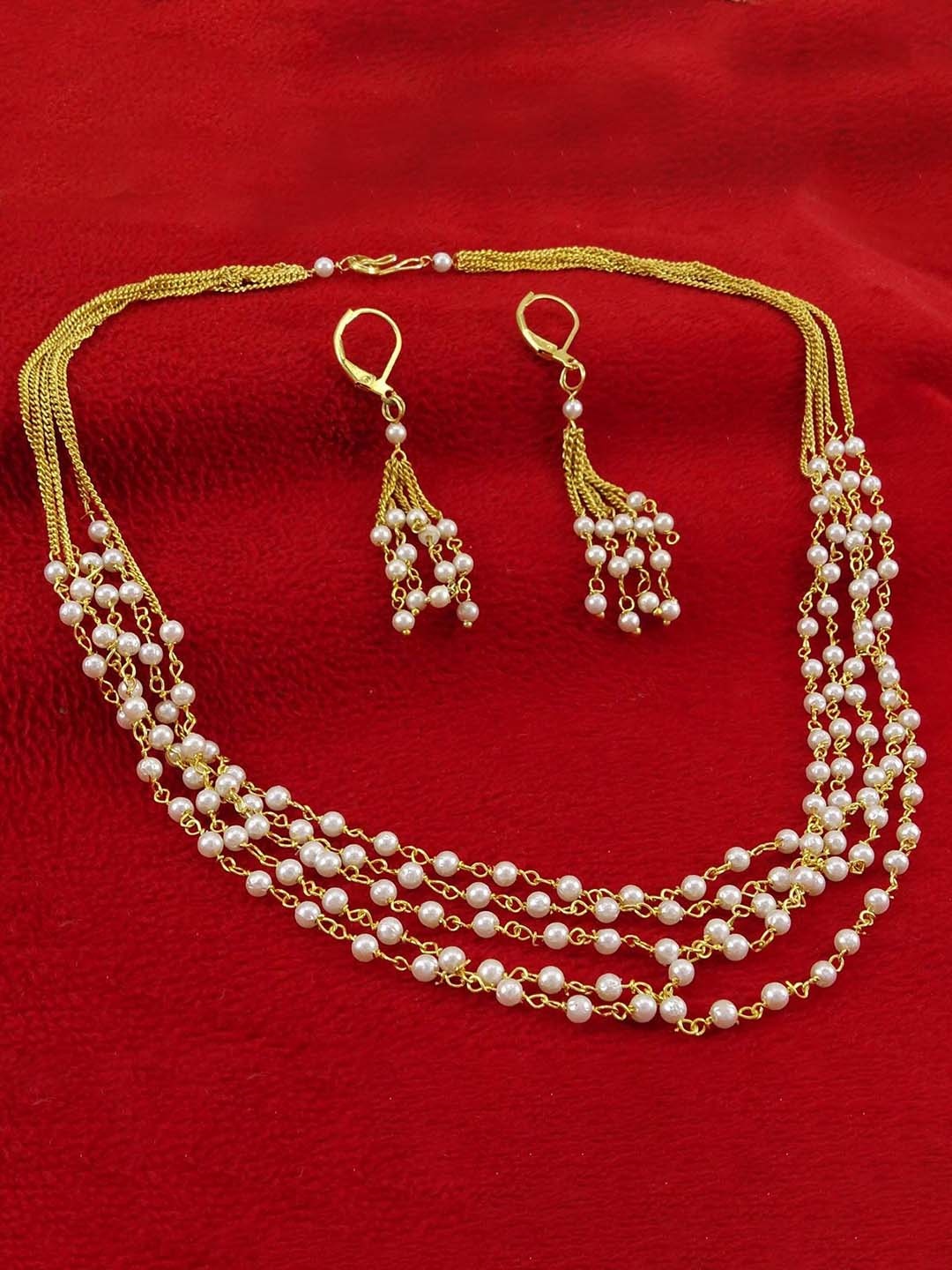 

MAD CLUB Gold-Plated Pearls Beaded Jewellery Set, White