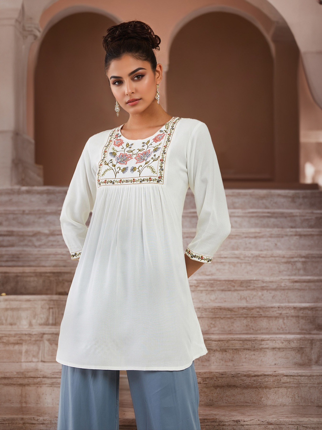 

Soch Women Embroidered Tunic, White
