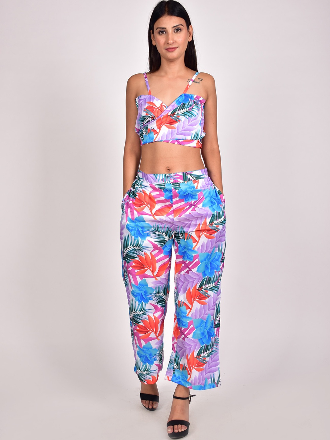 

Rajoria Instyle Women Crepe Digital Print Beachwear Set, Blue