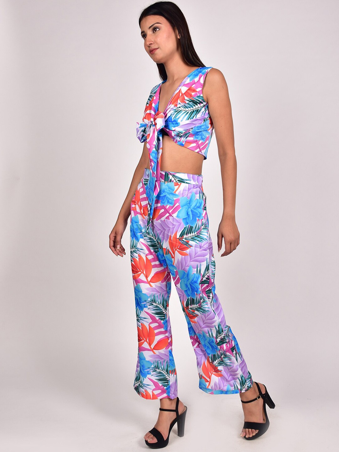 

Rajoria Instyle Women Crepe Digital Print Beachwear Set, Blue