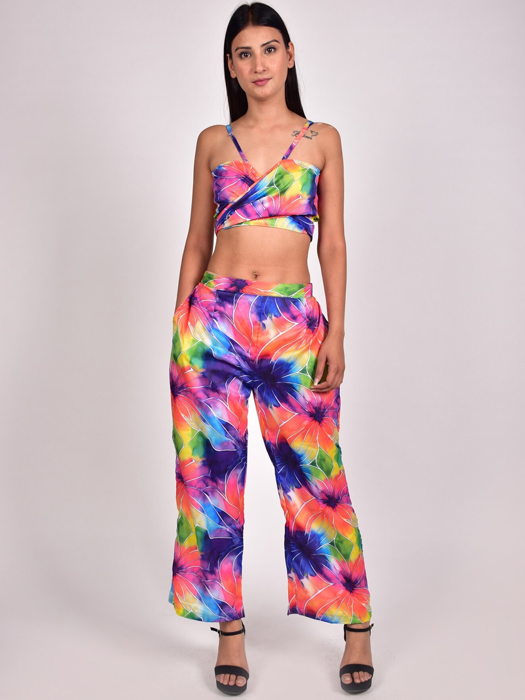 

Rajoria Instyle Women Crepe Digital Print Beachwear Set, Blue
