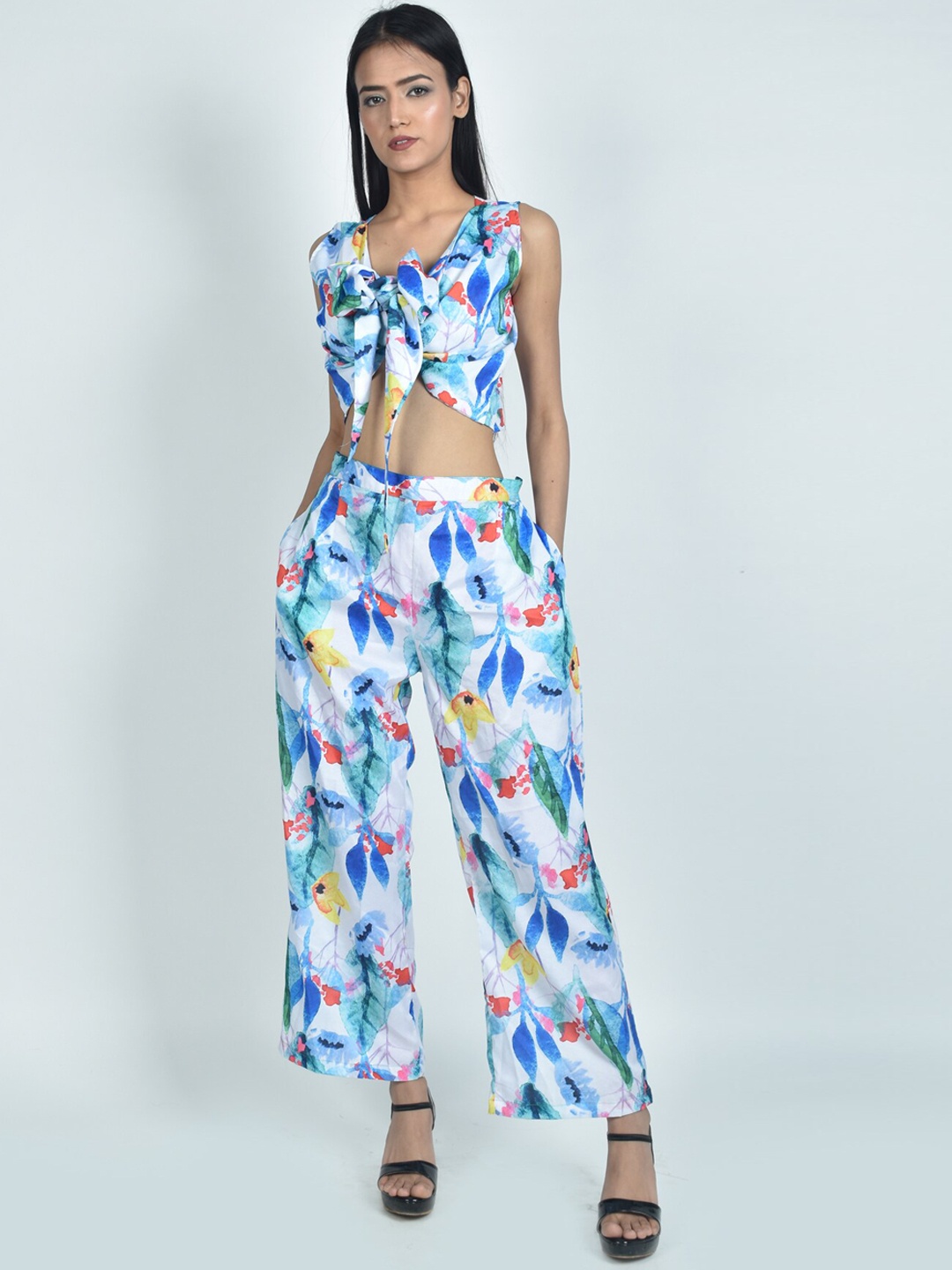 

Rajoria Instyle Women Crepe Digital Print Beachwear Set, White