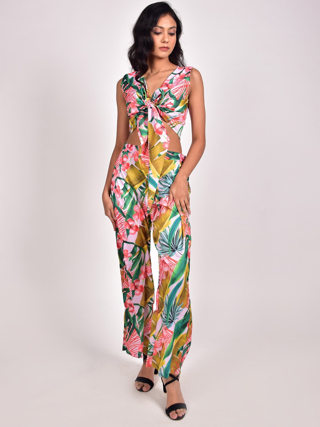 

Rajoria Instyle Women Crepe Digital Print Beachwear Set, Beige