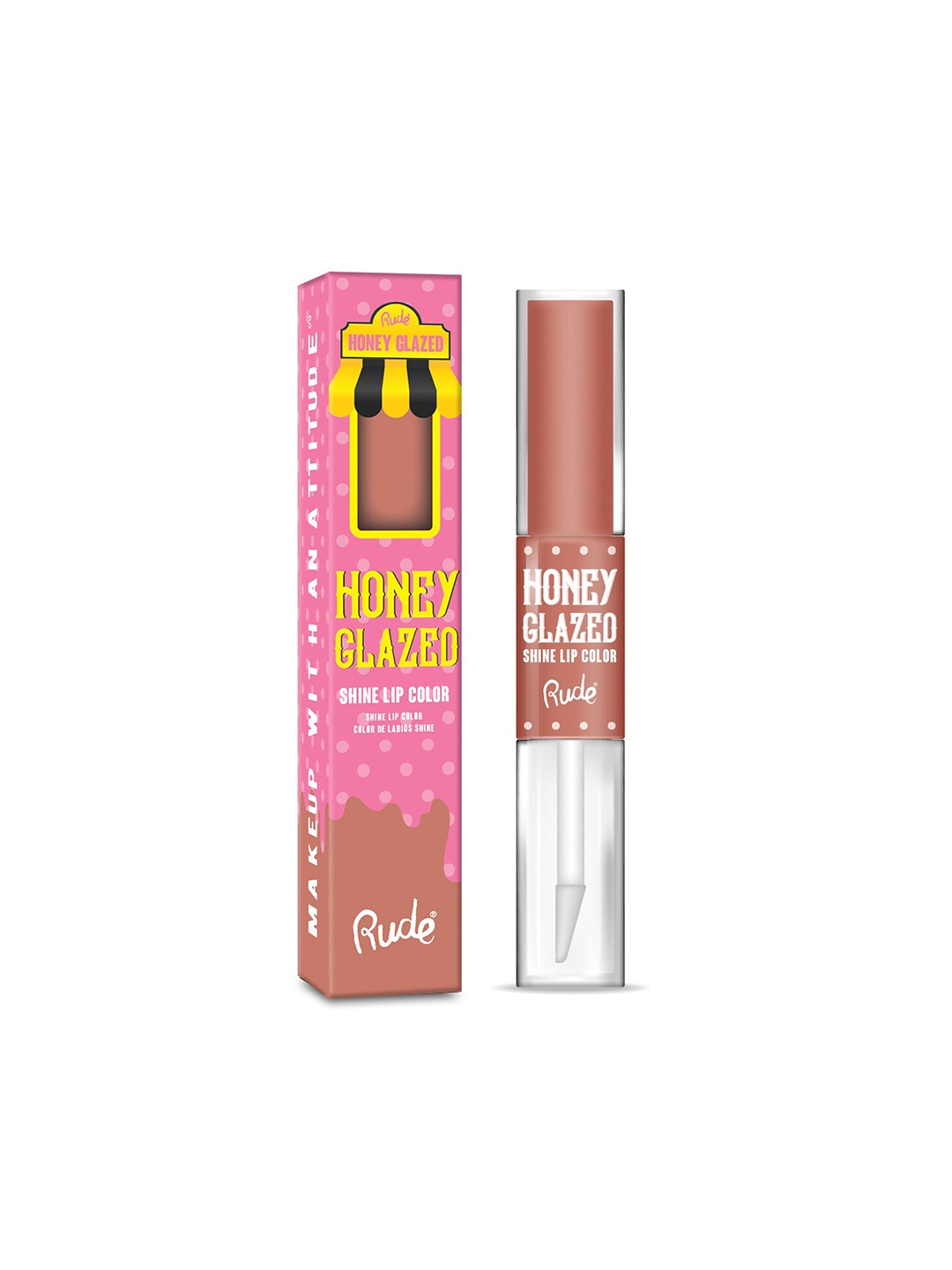 

Rude Cosmetics Honey Glazed Shine Lip Color 3.6 g- Plain, Nude