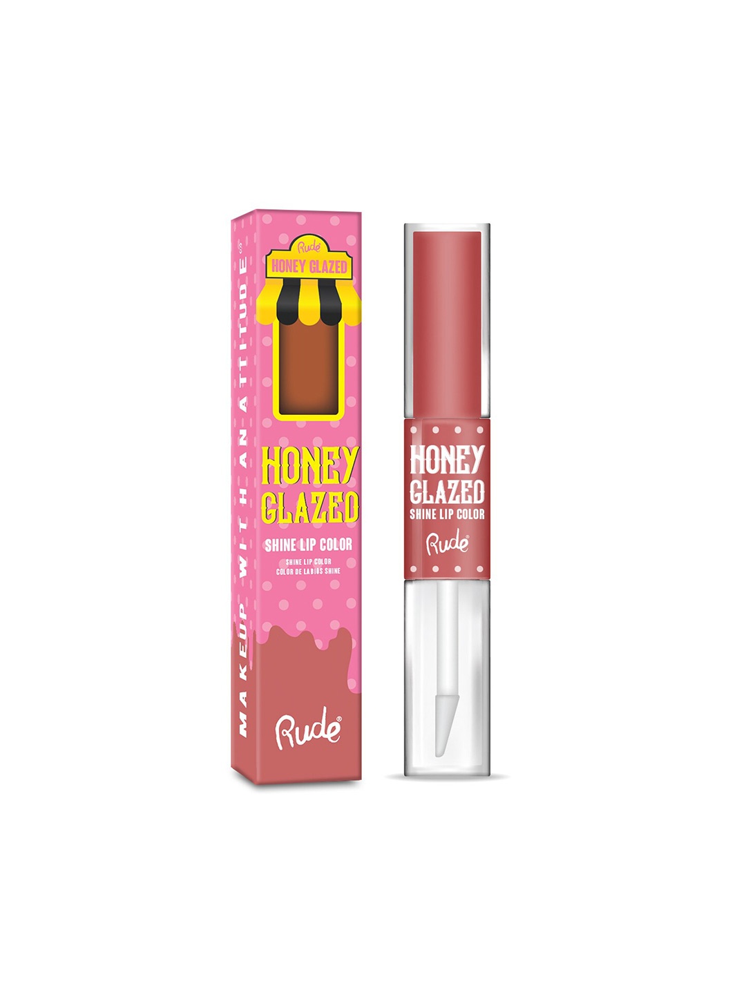 

Rude Cosmetics Honey Glazed Shine Lip Color 3.6 g- Crullers, Brown