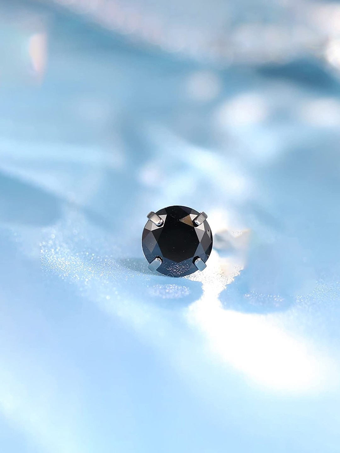 

Raajsi by Yellow Chimes 925 Sterling Silver Contemporary Studs Earrings, Black