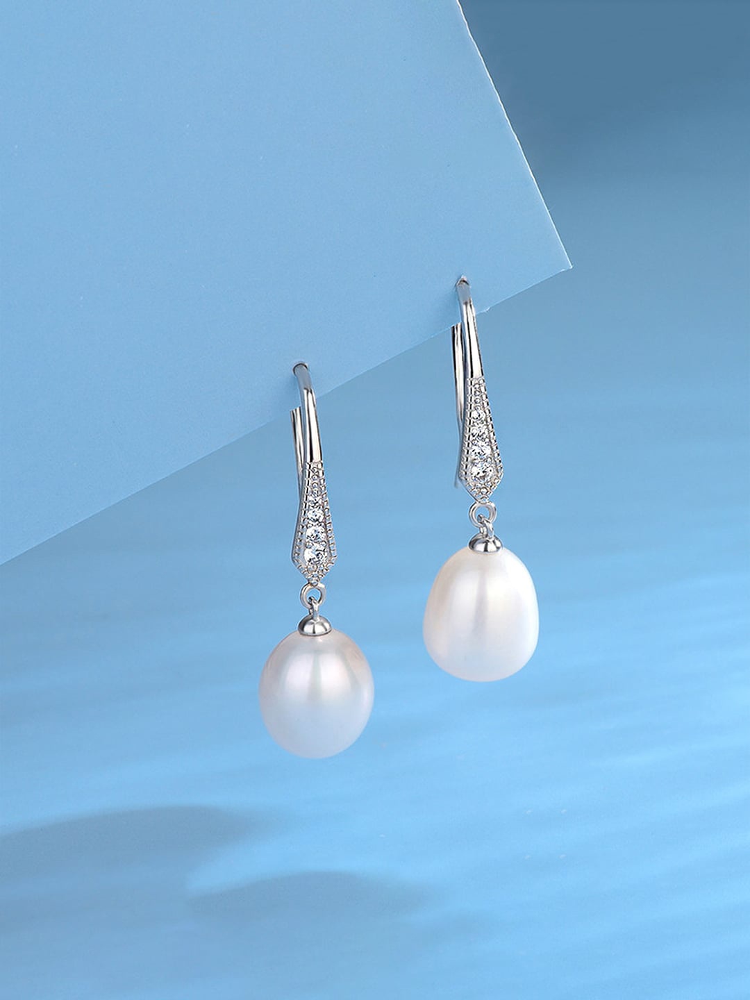 

Raajsi by Yellow Chimes 925 Sterling Silver Contemporary Drop Earrings