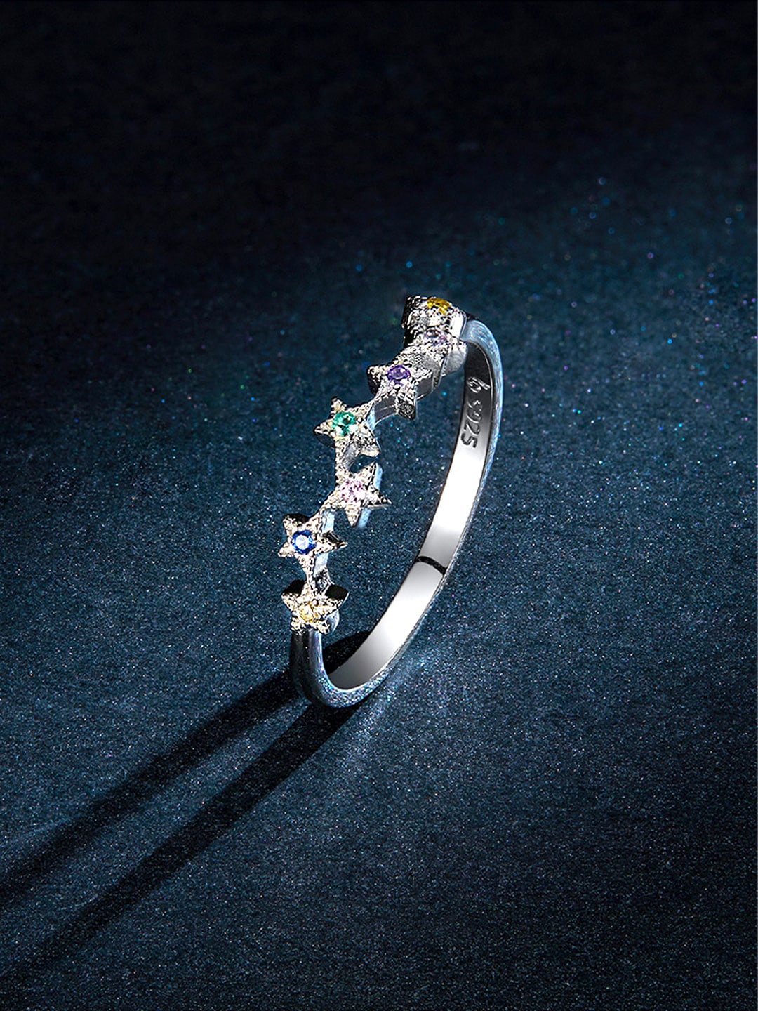 

Raajsi by Yellow Chimes 92.5 Sterling Silver-Plated Crystal-Studded Ring, White