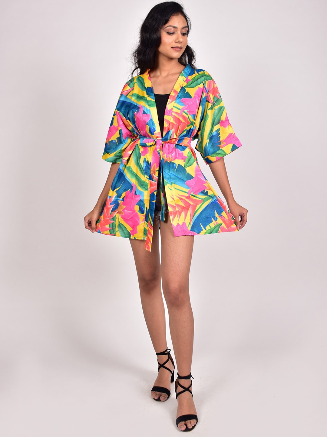 

Rajoria Instyle Women Abstract Printed Beach Swimming Shrug, Blue