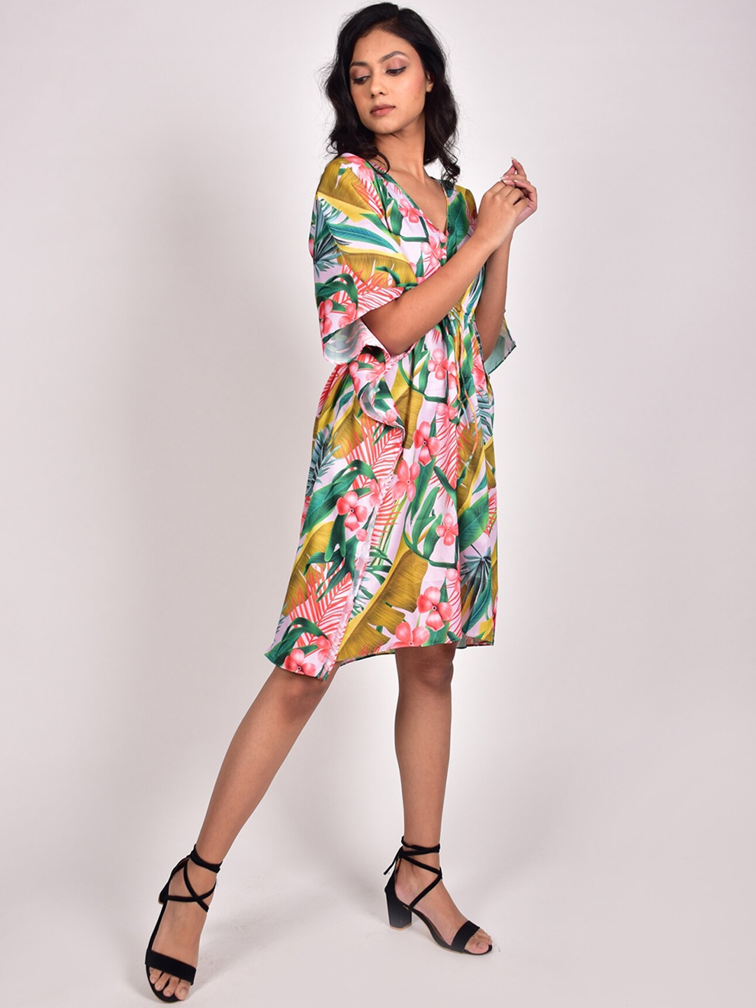 

Rajoria Instyle Women Printed Kaftan Beach Cover-Up Dress, Green