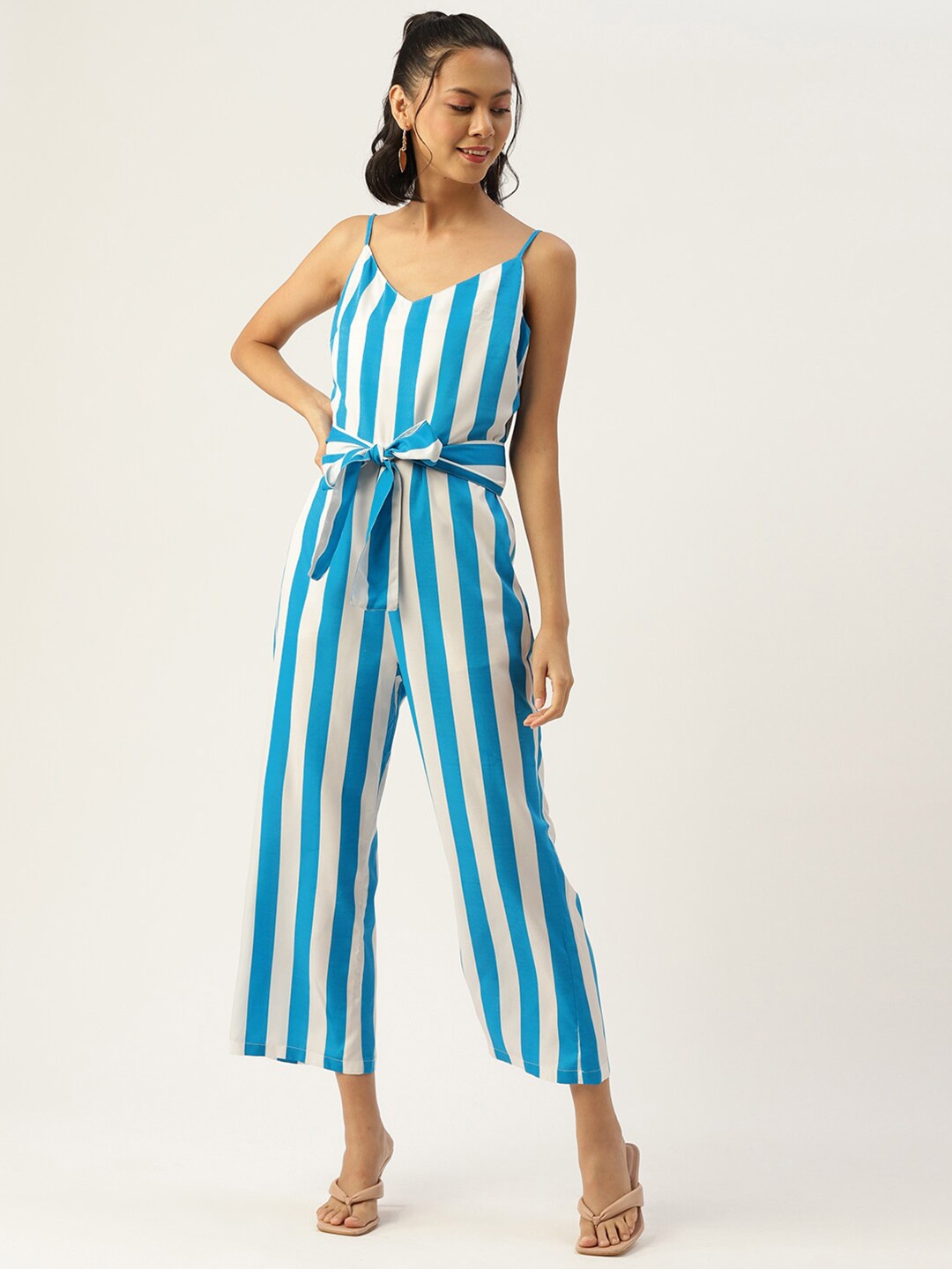 

SIRIKIT Striped Basic Jumpsuit, Blue