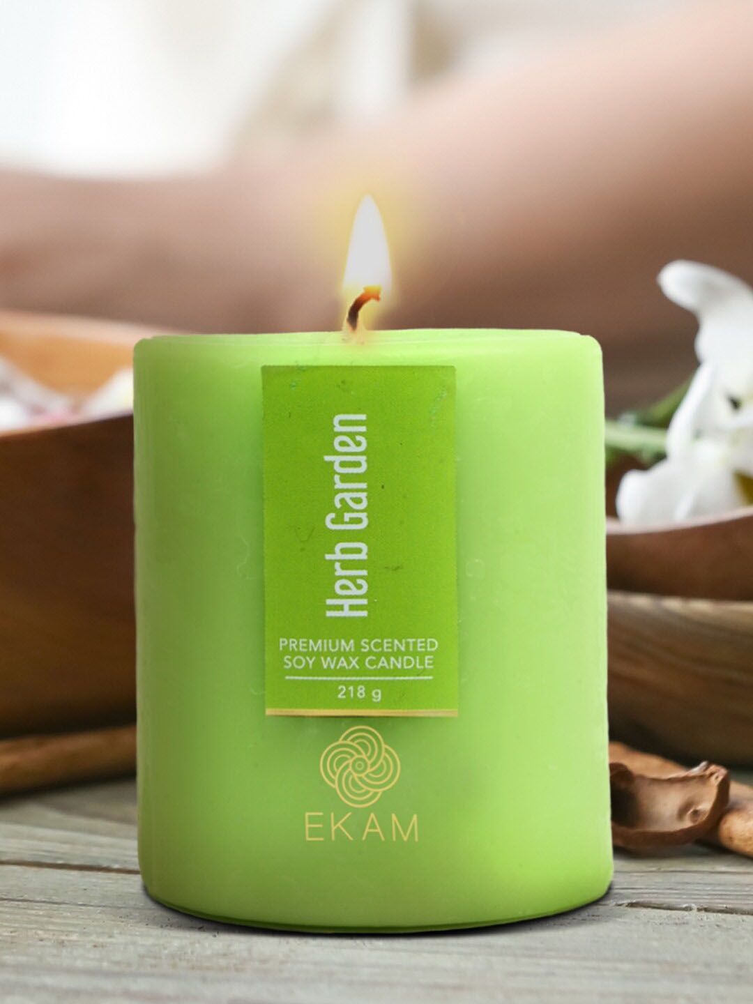 

Ekam Pillar Green Herb Garden Scented Candle