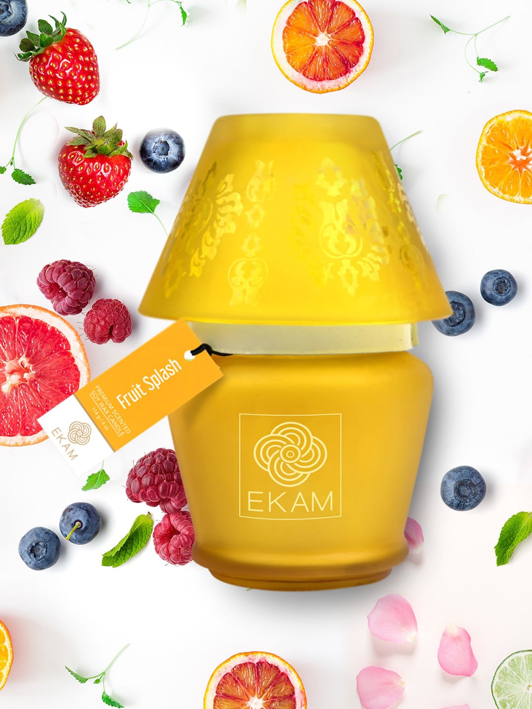 

Ekam Lampshade Fruit Splash Scented Candle, Yellow