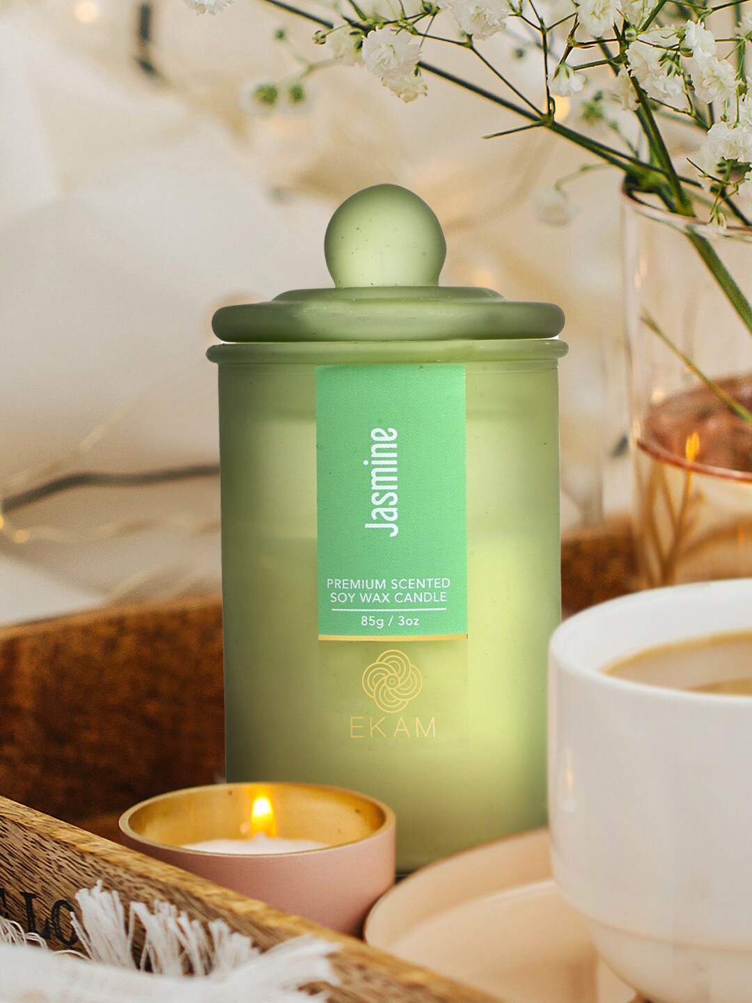 

Ekam Apothecary Jar Green Jasmine Scented Candle