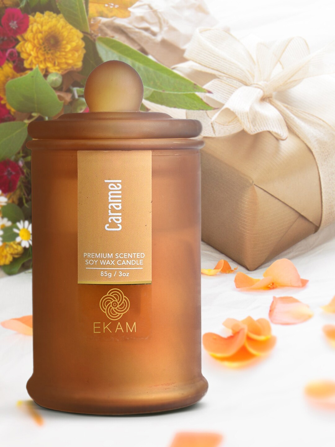 

Ekam Apothecary Orange-Coloured Soy Wax Caramel Scented Jar Candle