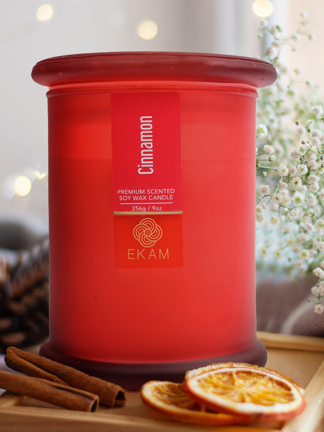 

Ekam Ring Jar Red Soy Wax Cinnamon Scented Candle