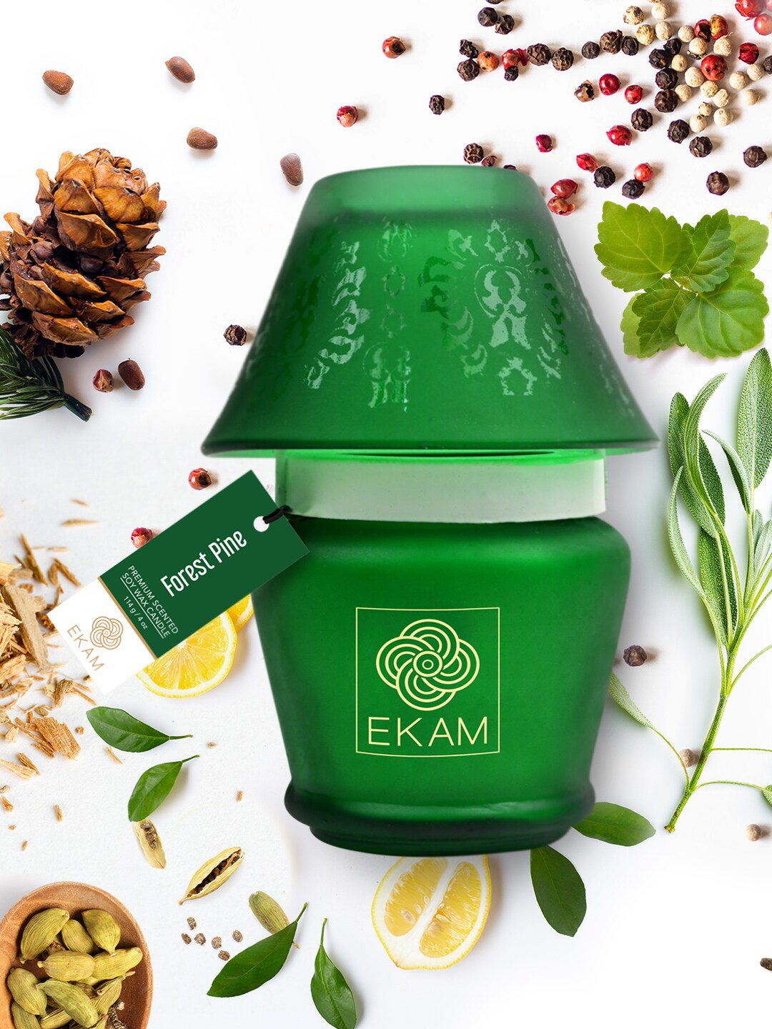 

Ekam Lampshade Green Forest Pine Scented Candle