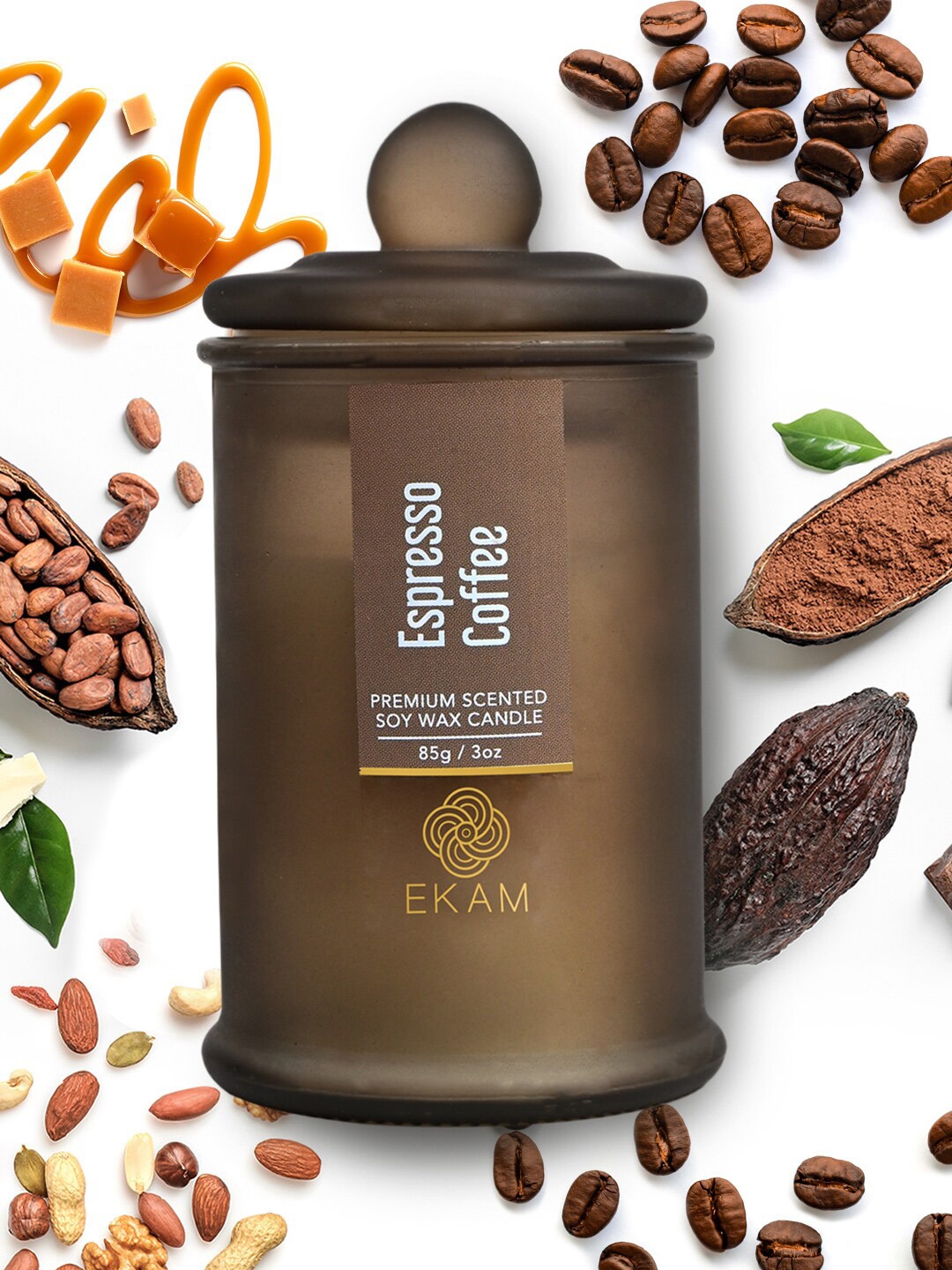 

Ekam Apothecary Jar Espresso Brown Coffee Scented Candle