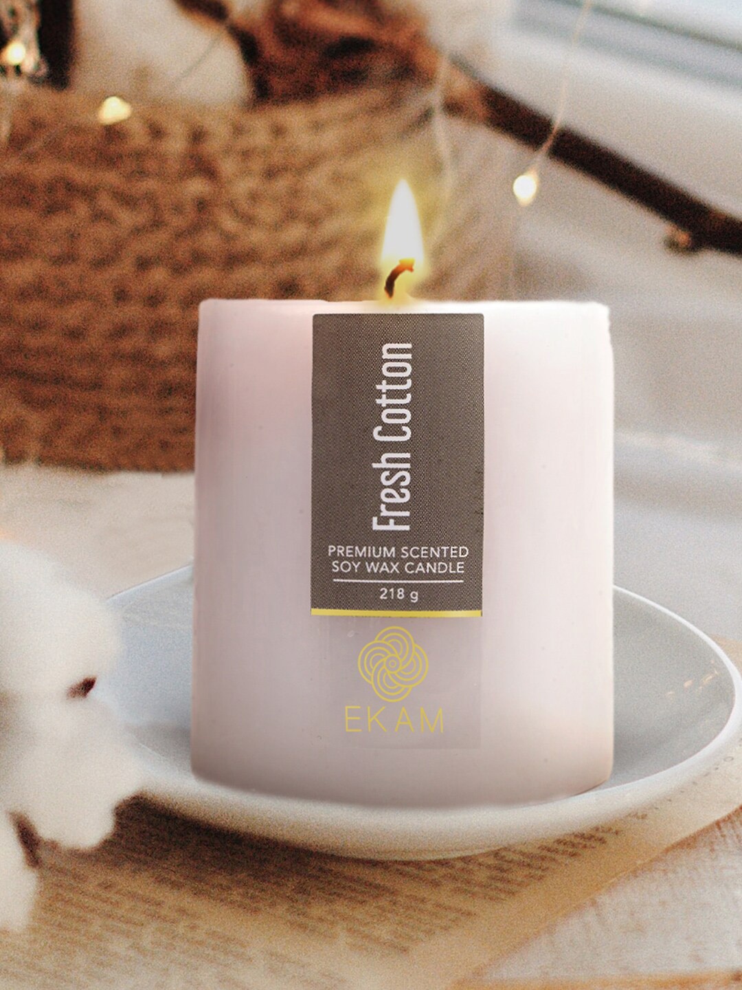 

Ekam Pillar Grey Fresh Cotton Scented Candle