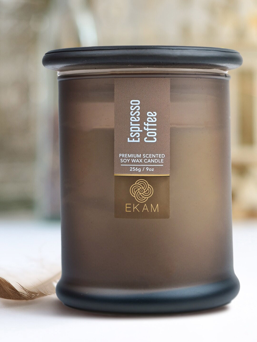 

Ekam Ring Jar Coffee Brown Espresso Soy Wax Jar Scented Candle