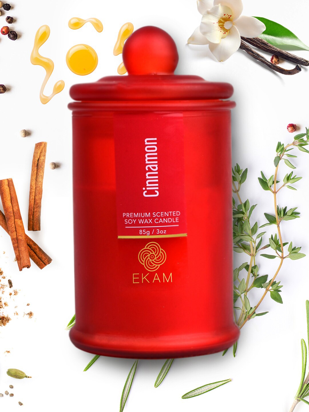 

Ekam Apothecary Red Cinnamon Soy Wax Jar Scented Candle