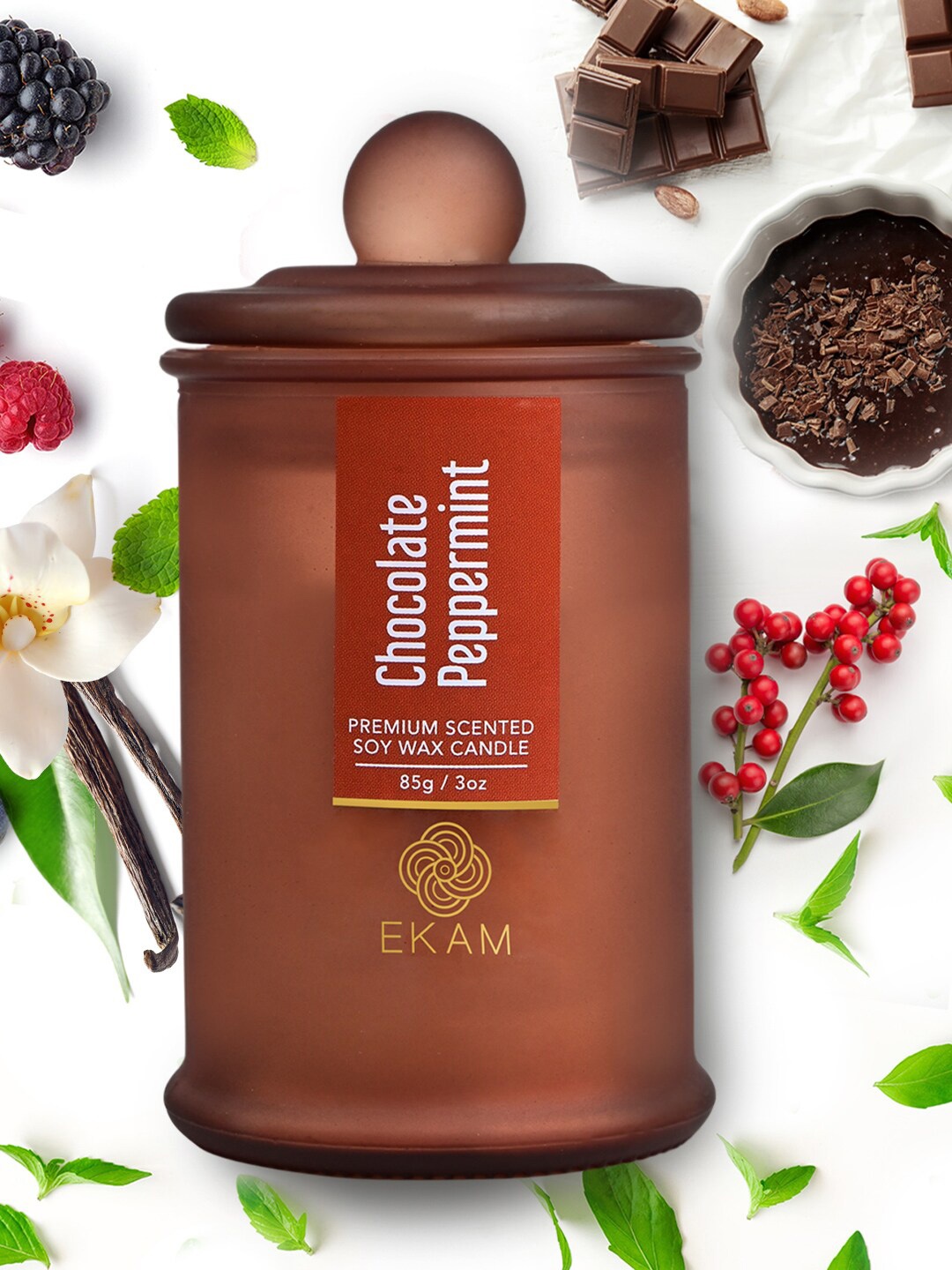 

Ekam Apothecary Brown Chocolate Peppermint Scented Jar Candle
