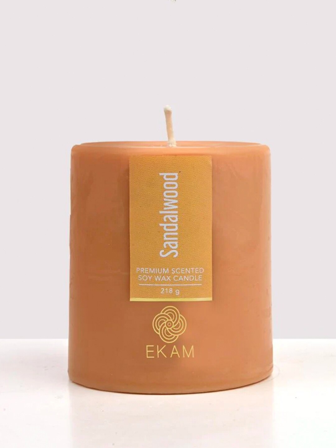 

Ekam Pillar Yellow Sandalwood Soy Wax Scented Candle