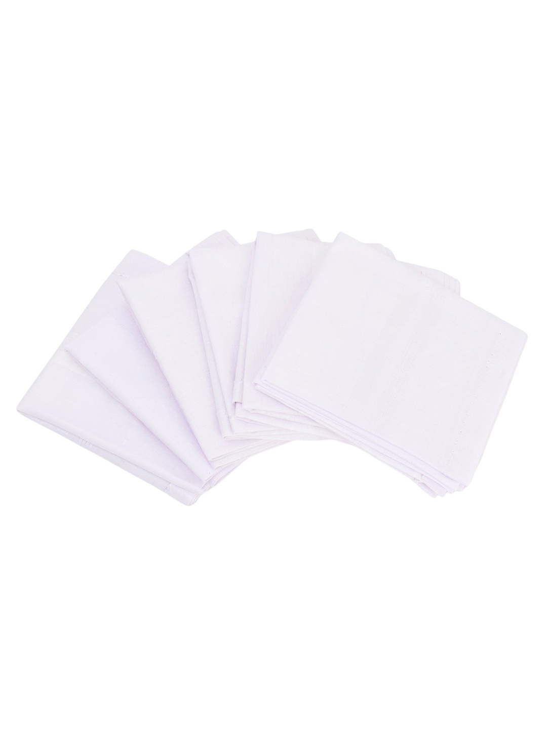 

BuckleUp Men Set of 6 Cotton Handkerchiefs, White