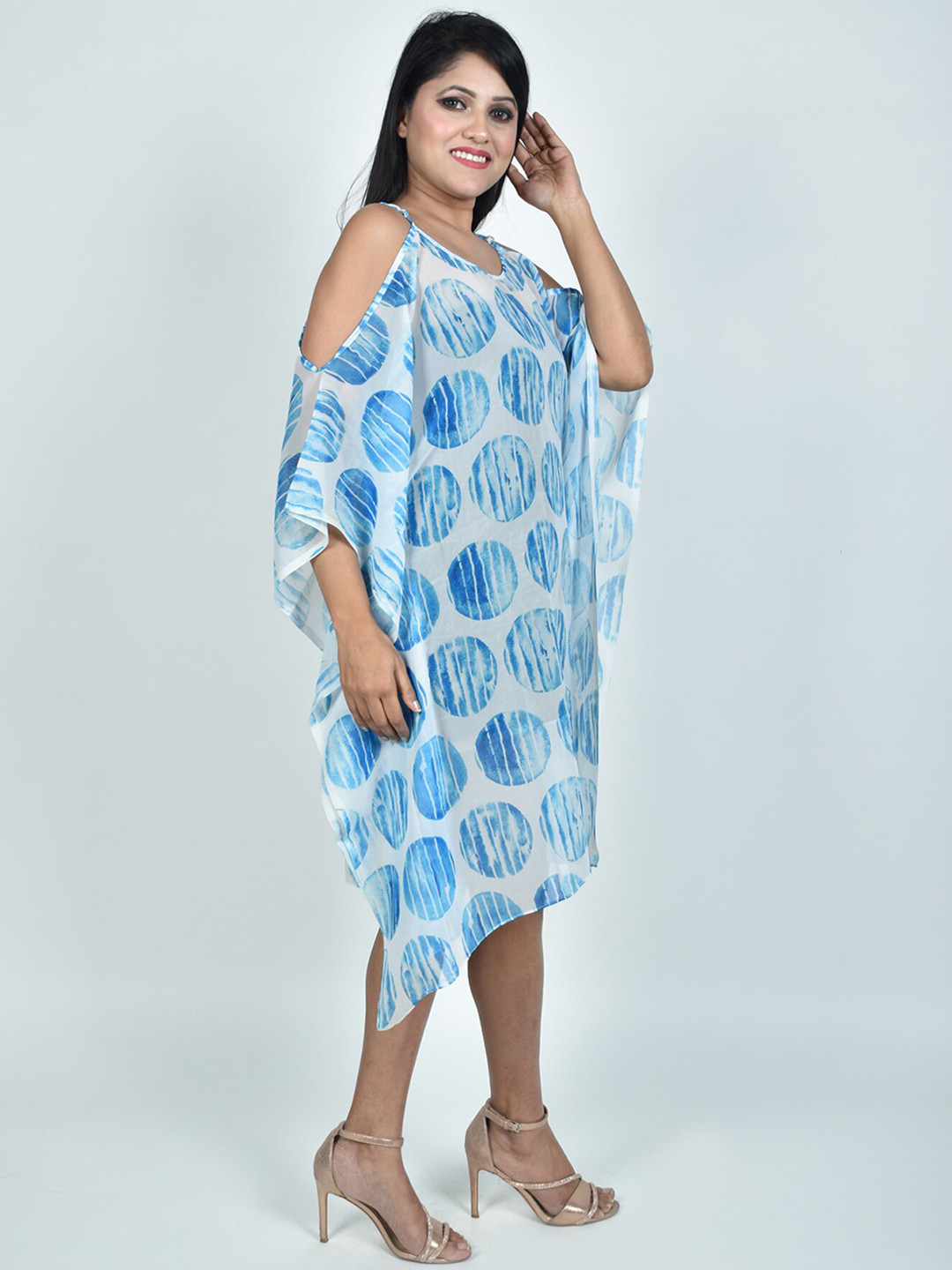 

Rajoria Instyle Abstract Printed Kaftan Dress, White