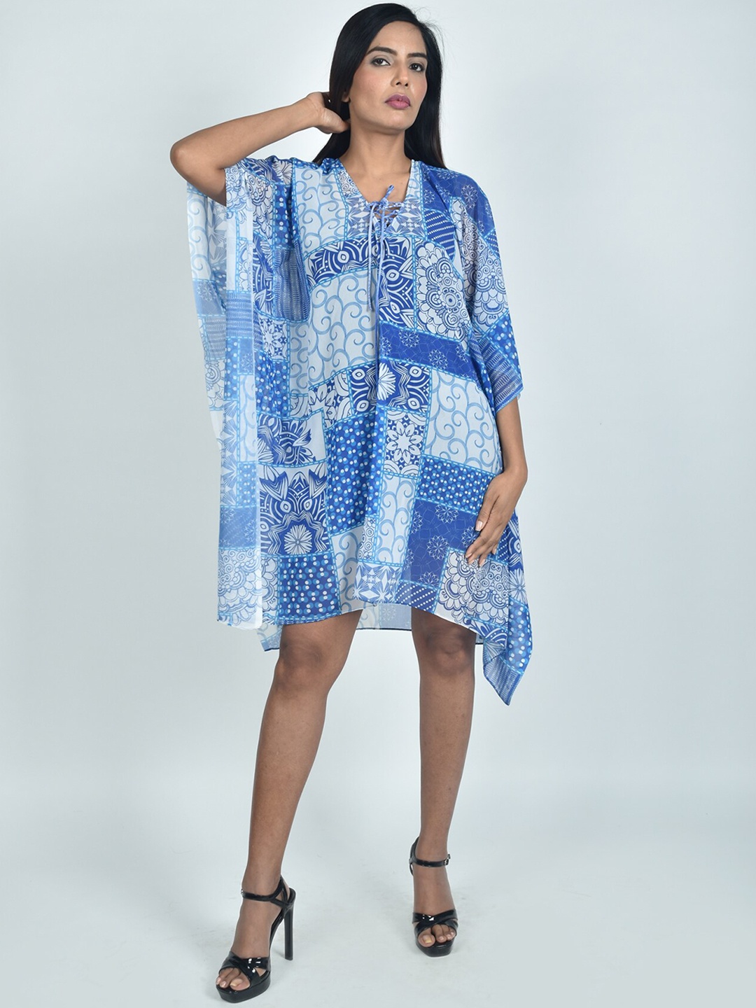 

Rajoria Instyle Women Printed Kaftan Swimwear Cover-Up Dress, Blue