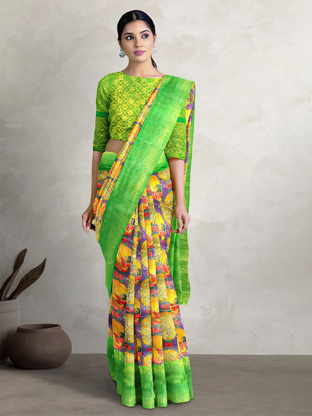 

Kalamandir Floral Woven Design Zari Saree, Violet