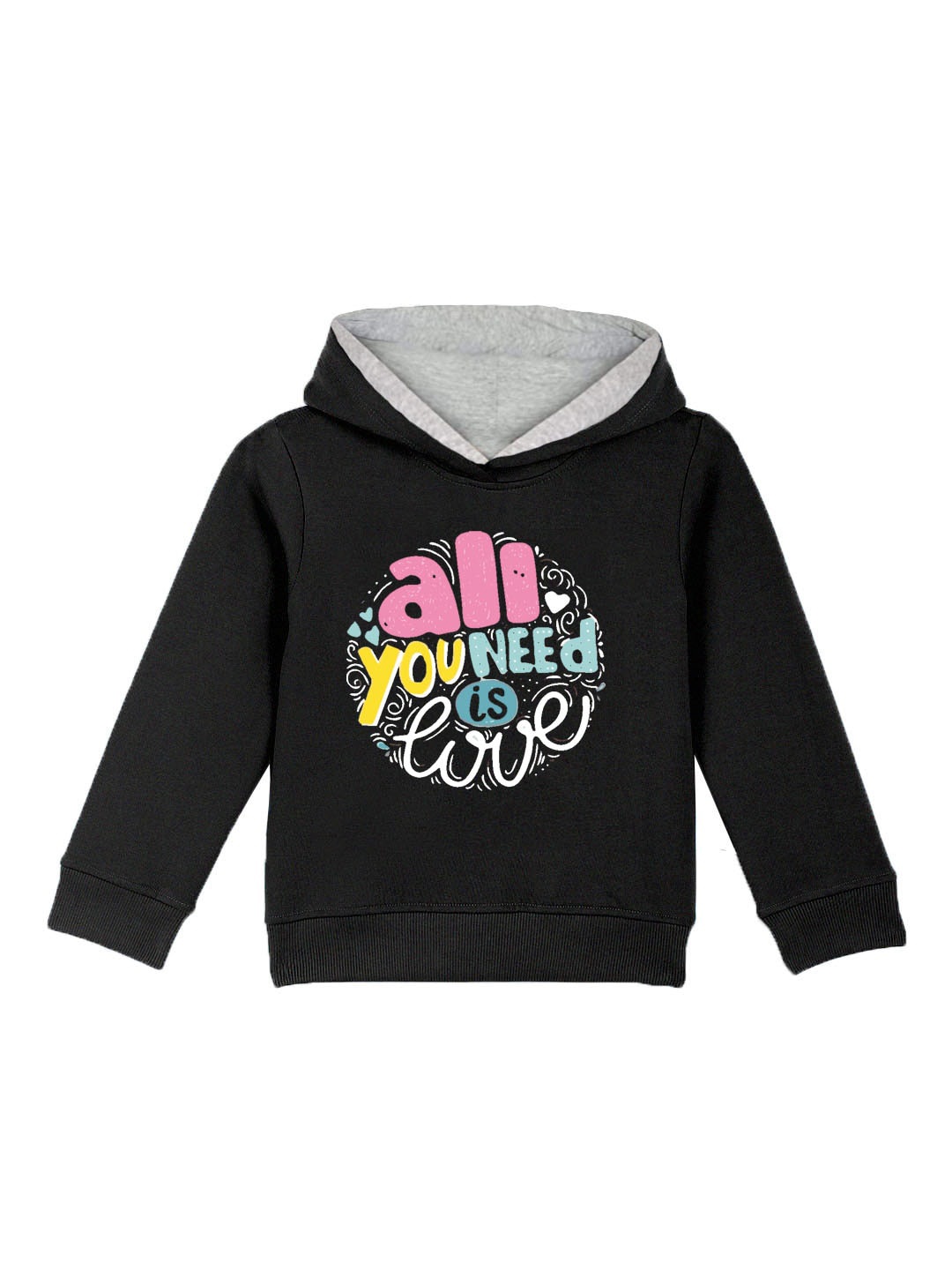 

Naughty Ninos Girls Printed Hooded Cotton Sweatshirt, Black