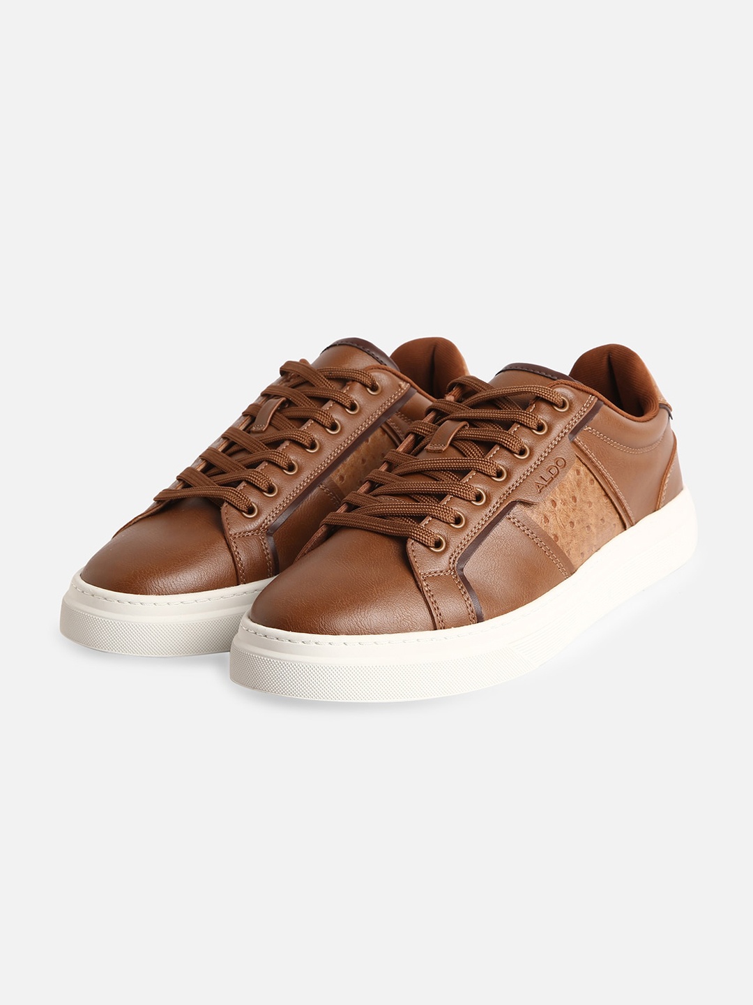 

ALDO Men Textured Lace-Up Sneakers, Brown