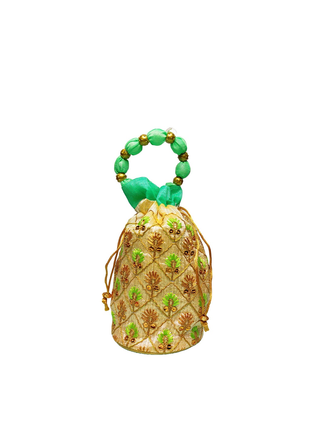 

CRAYTON Embellished Potli Clutch, Green