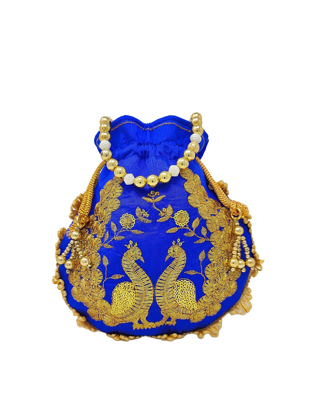 

CRAYTON Embellished Potli Clutch, Blue
