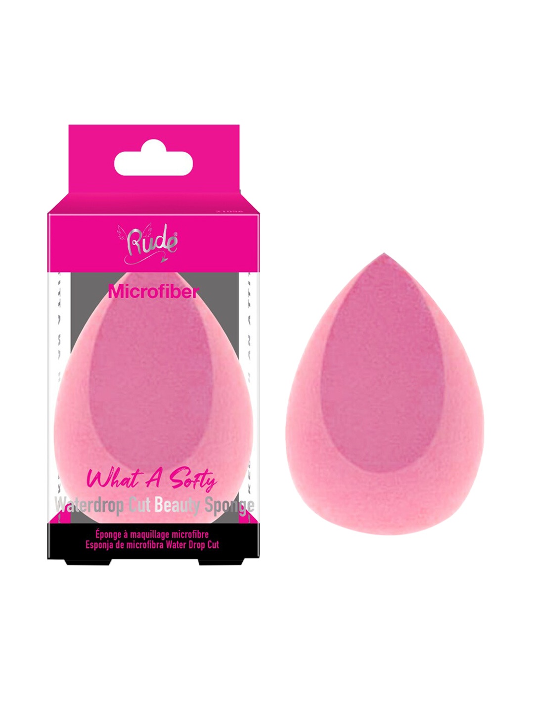 

Rude Cosmetics Microfiber Waterdrop Cut Beauty Face Sponge, Pink