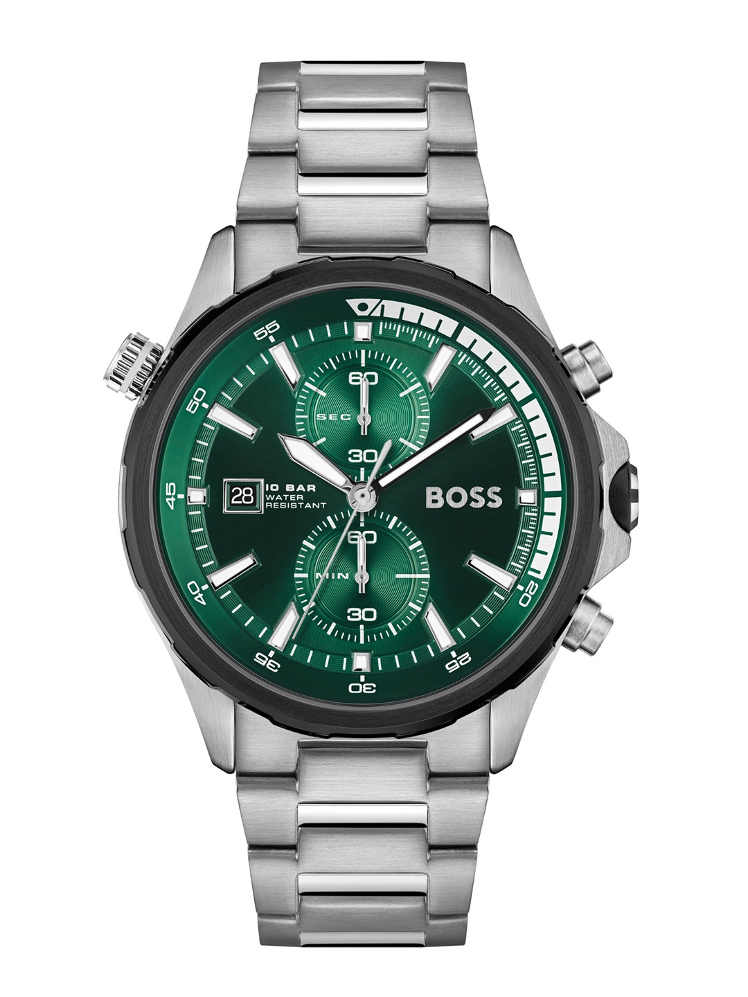 

Hugo Boss Men Globetrotter Analogue Chronograph Watch 1513930, Green