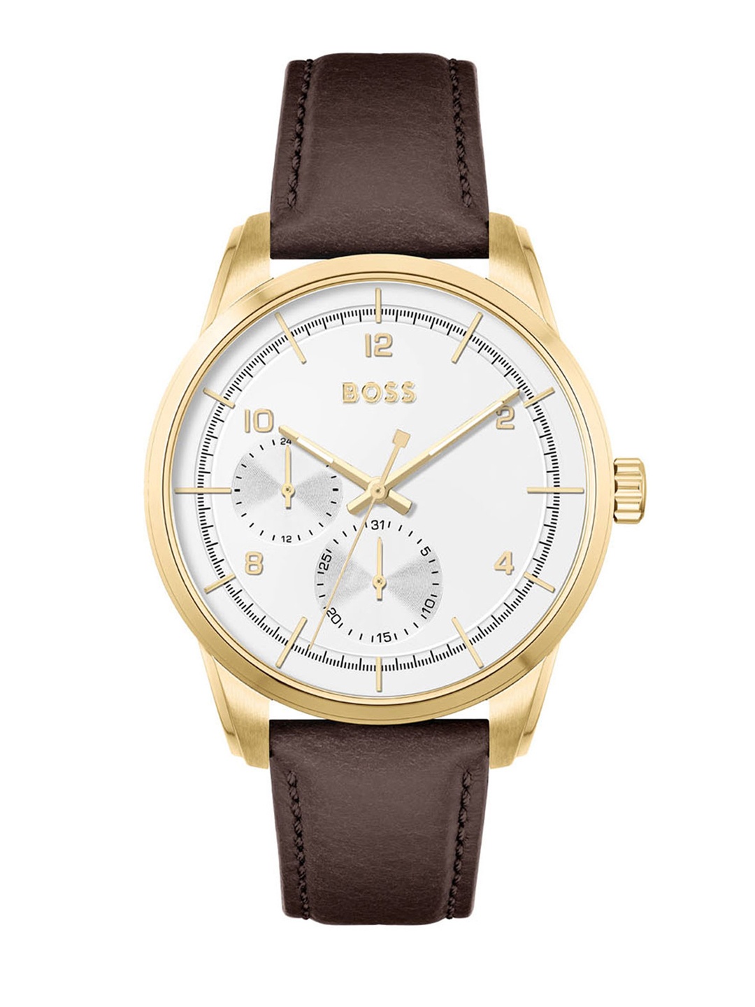 

Hugo Boss Men Sophio Leather Analogue Multi Function Watch 1513956, White