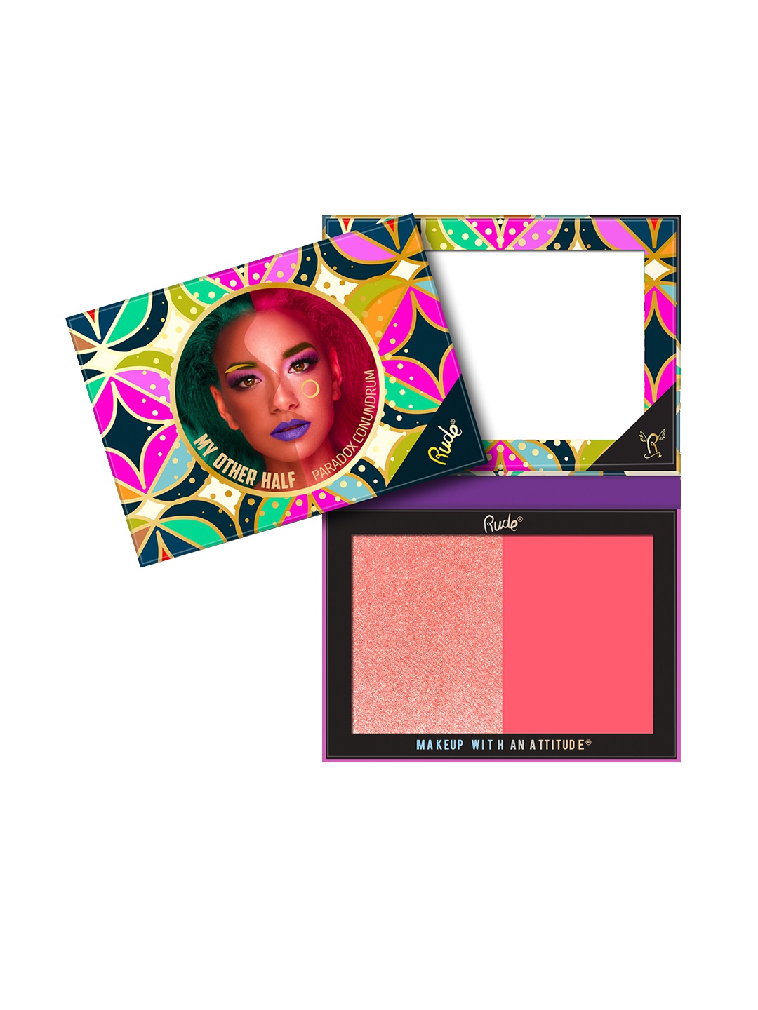 

Rude Cosmetics My Other Half Duo Shade Face Palette - Pearadox Conundrum, Pink