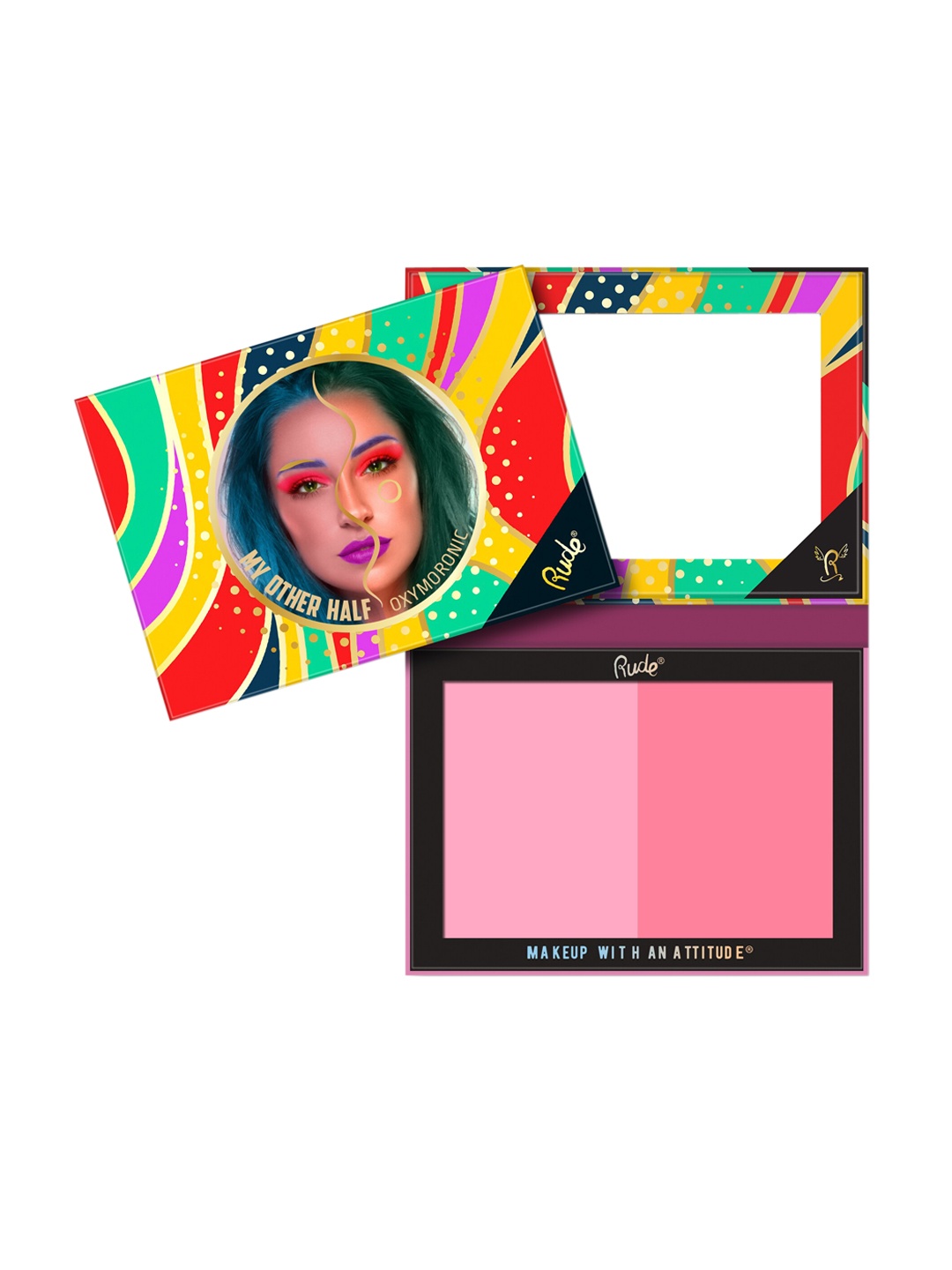 

Rude Cosmetics My Other Half Duo Shade Face Palette - Oxymoronic, Pink