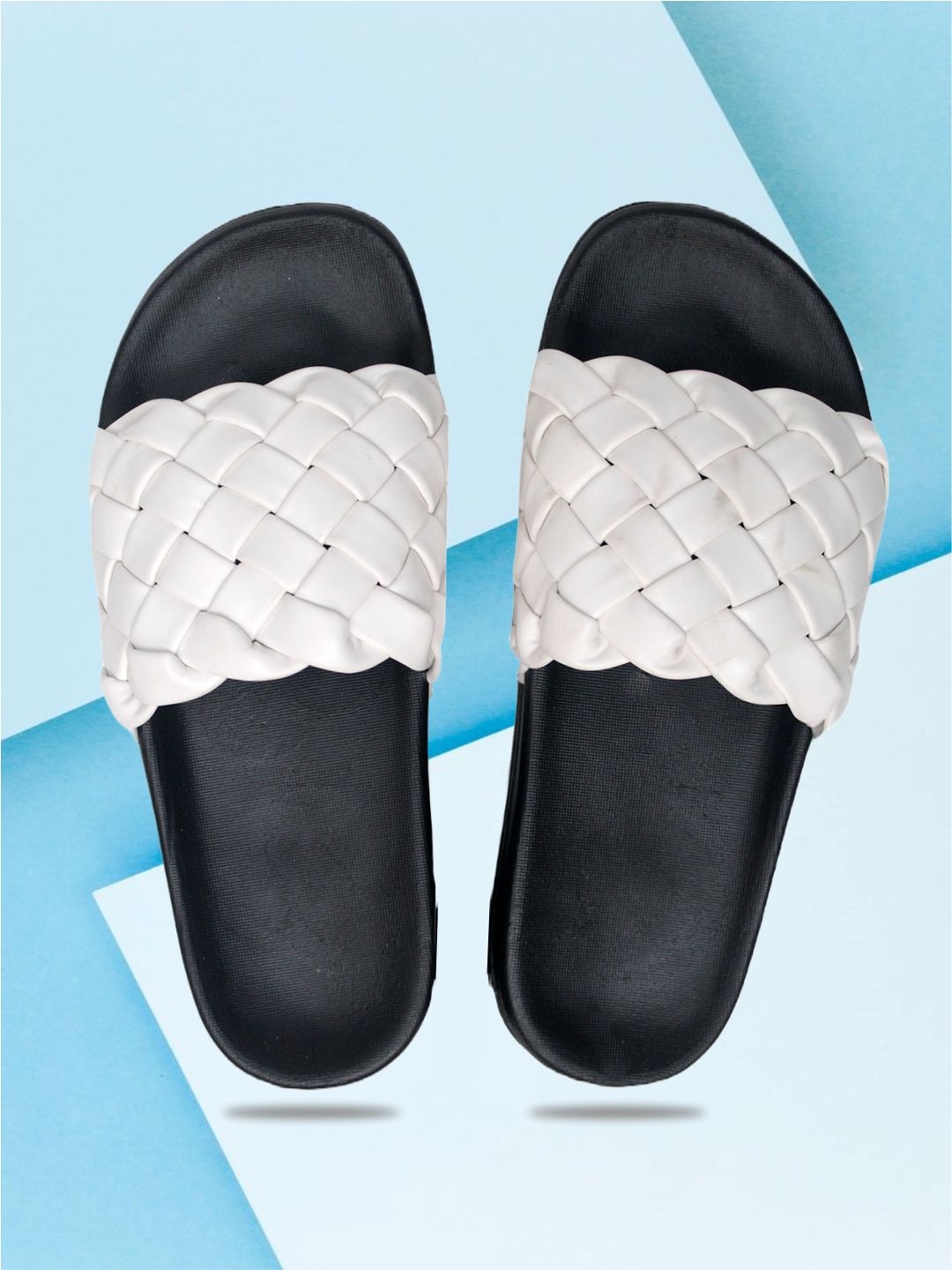 

ADIVER Women Self Design Open Toe Sliders, White