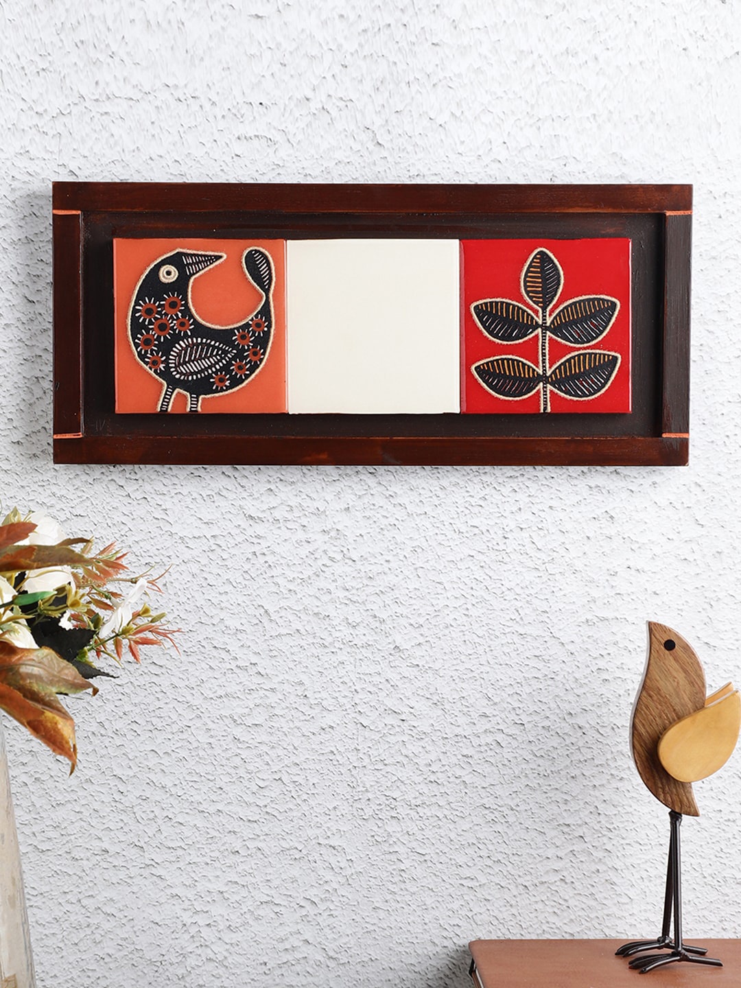 

VarEesha Colors of Joy Red & Orange Tiled Horizontal Wall Hanging