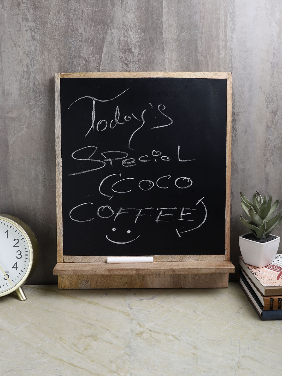 VarEesha Wooden Black Board with Wall Mounting Option, Brown