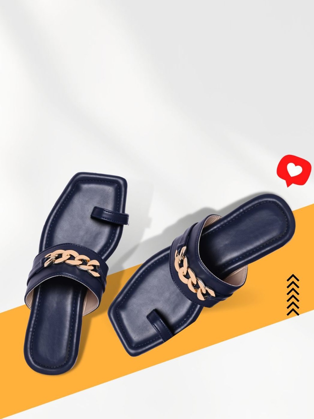

PERY PAO Women Embellished One Toe Flats, Navy blue