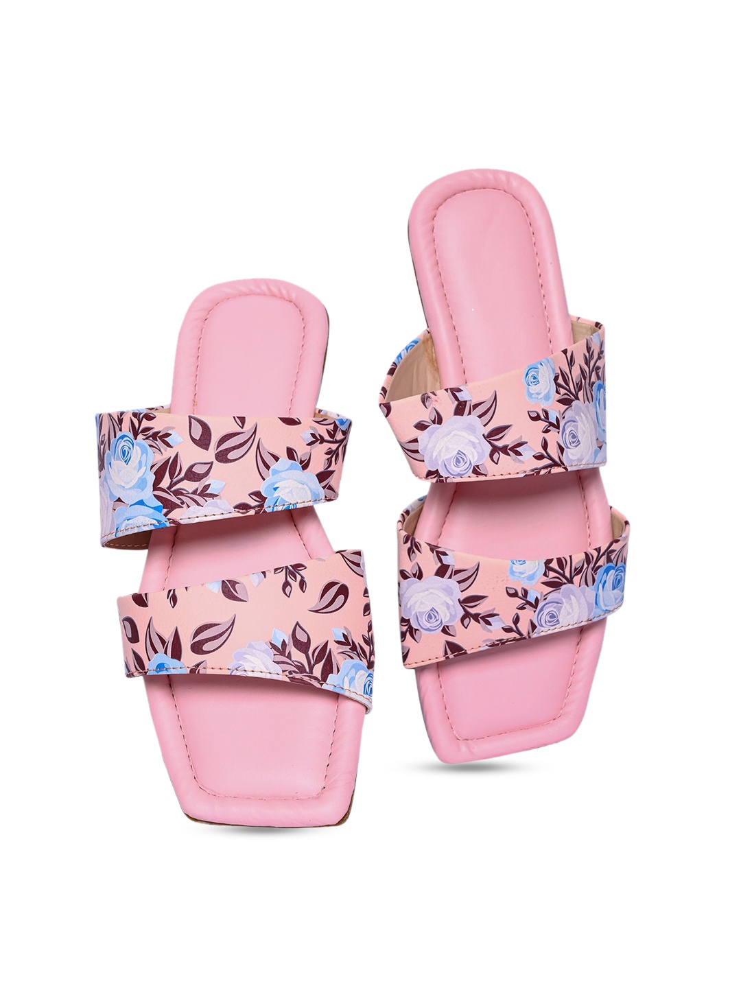 

PERY PAO Women Printed Open Toe Flats, Pink