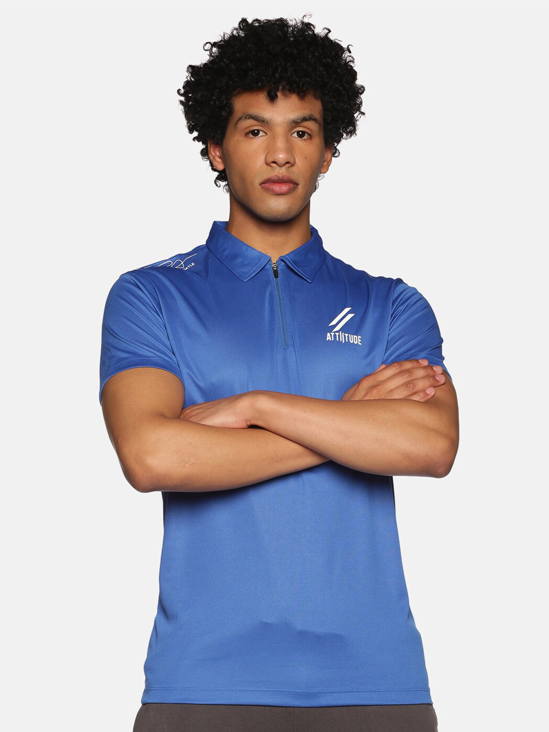 

ATTIITUDE Men Sports Polo Collar T-shirt, Blue