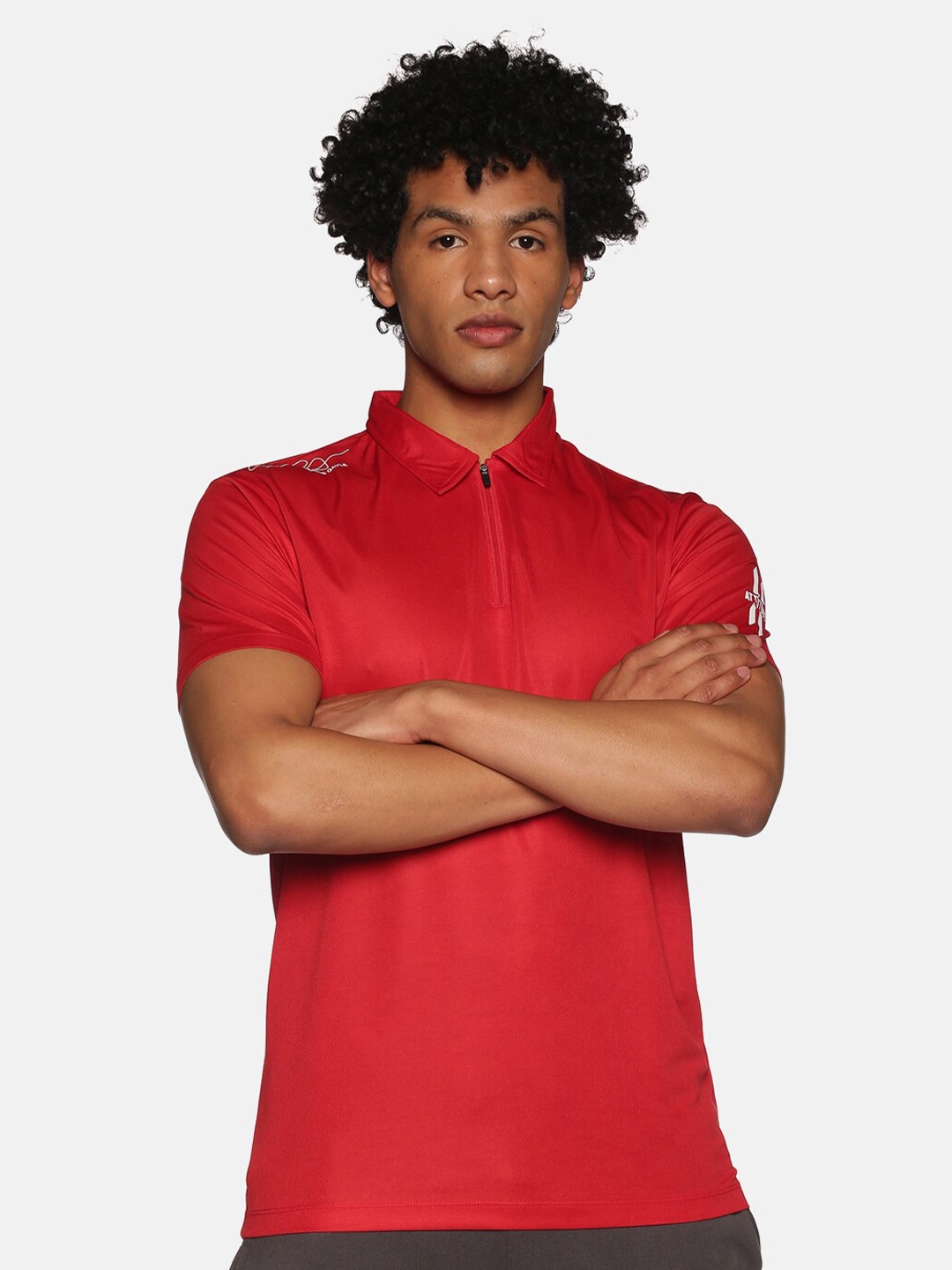 

ATTIITUDE Men Polo Collar T-shirt, Red