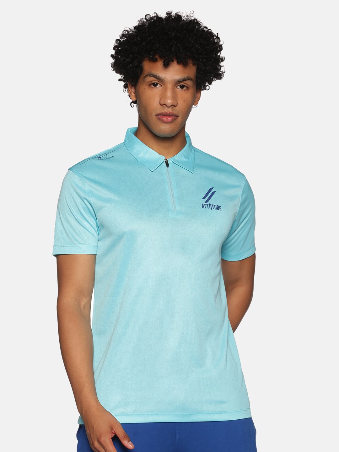 

ATTIITUDE Men Polo Collar T-shirt, Blue