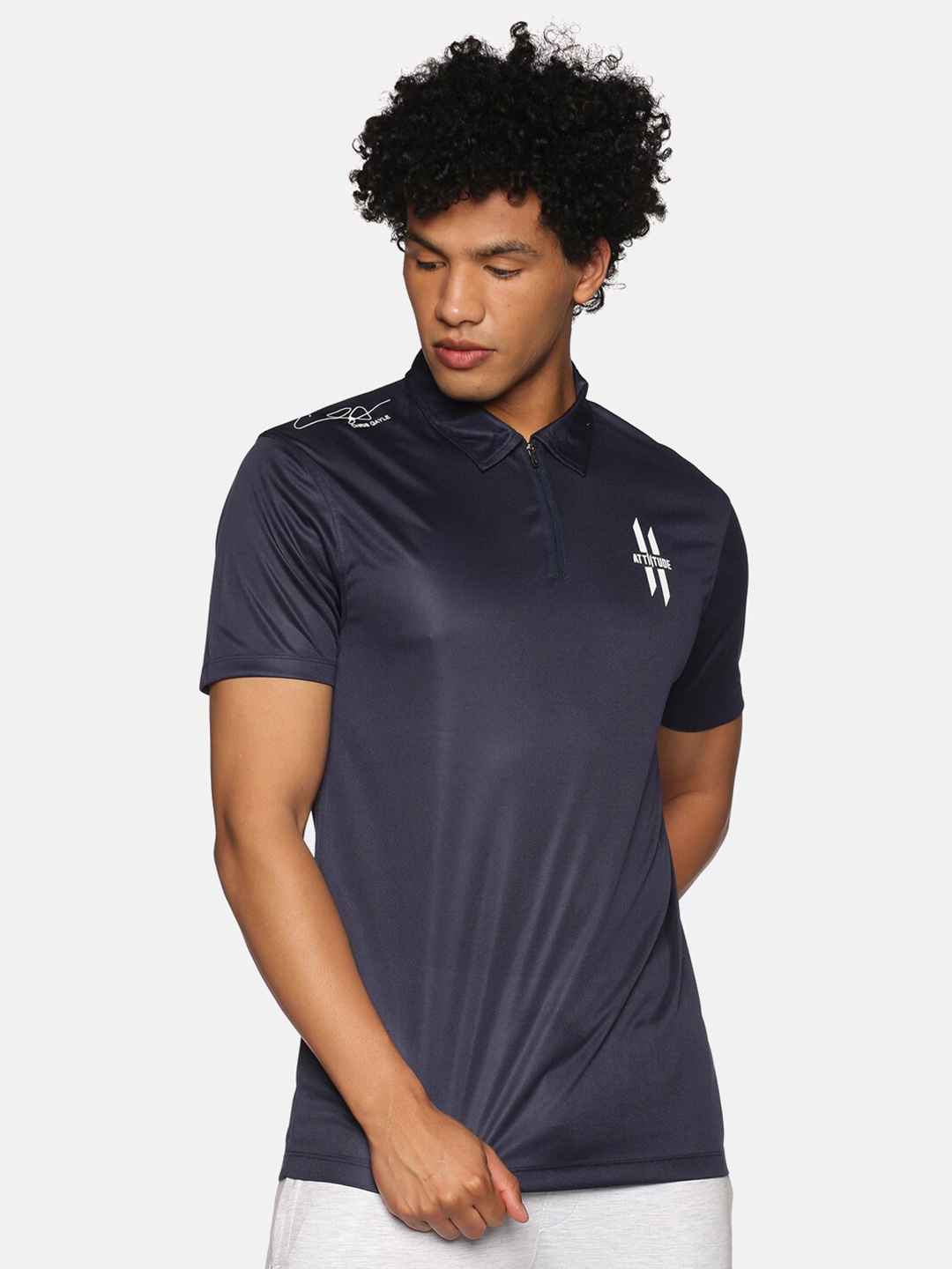 

ATTIITUDE Men Polo Collar T-shirt, Navy blue